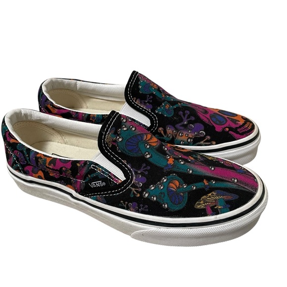 Vans Slip On Mushroom Skull Trippy Drip Psychedelic - Picture 4 of 10